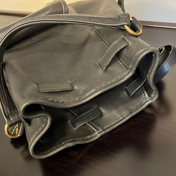 Coach 9992 Handle Backpack true vintage, black leather, gold tone hardware,13x11 main image 5